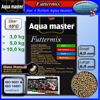Aqua Master FUTTER MIX 4-MIX Koi Qualitätsfutter Fisch Teich Menge: 5 kg - 4,0 mm (Small)