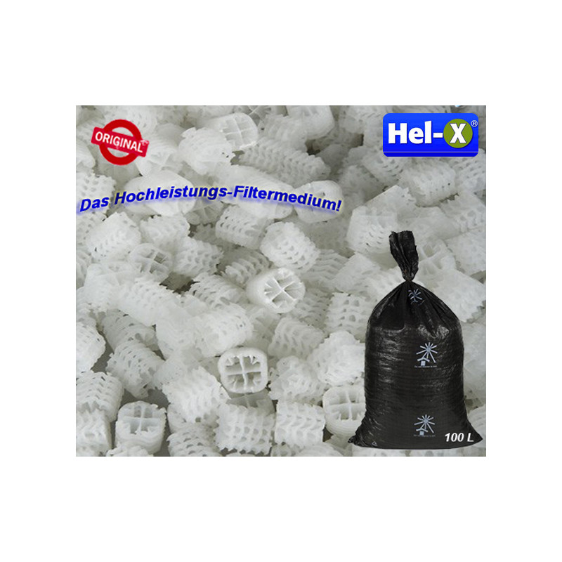 Hel-X Filtermaterial H2X36 200 Liter Filtermedium helx Koiteich weiß 