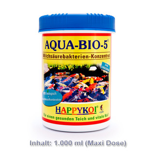 AQUA-BIO-5® Milchsäurebakterien Teich Bakterien Pulver Konzentrat für 150.000 L Maxi Dose - Menge: 1.000 ml