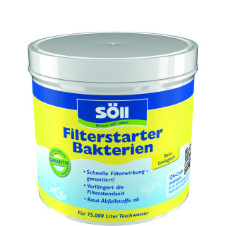Söll FilterstarterBakterien Filterstarter Bakterien für bis zu 75.000 Liter Koi Teich Gartenteich - Menge: 500 g