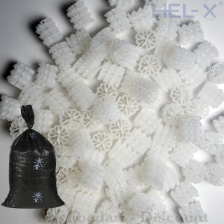 HEL-X® HXF 25 KLL - biocarrier Filtermedium Koi Teich Füllkörper Stöhr - Farbe: weiß - 50 Liter