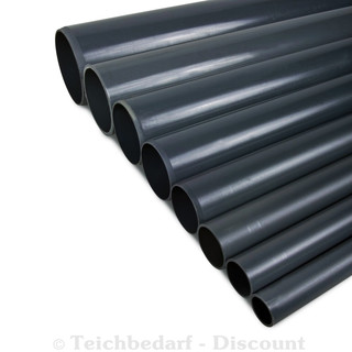 PVC-Druckrohr Länge 1 Meter Teichtechnik Teichbau Koi und Gartenteich - Ø 50 mm