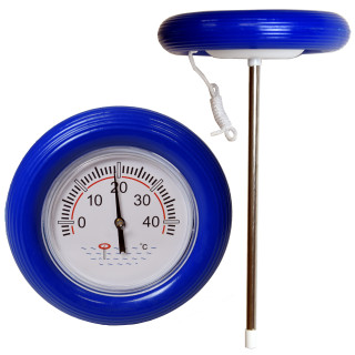 Teich u. Pool Thermometer groß - Modell Rettungsring Schwimmring blau -5°C bis +40°C