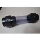 PVC Schauglas Sichtglas PVC-U Rohr transparent Verschraubung 2x Klebemuffe für Teich, Filter, Aquaristik, Schwimmbad