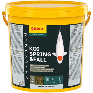 SERA KOI Professional Spring & Fall (Frühjahr und Herbst) - Leicht verdauliches Koifutter für Temperaturen unter 17 °C - Inhalt: 7 kg (21 L)