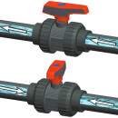 CEPEX® PVC-U Kugelhahn mit beidseitigem Überwurf Klebemuffe - Ø50 mm