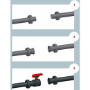 CEPEX® PVC-U Kugelhahn mit beidseitigem Überwurf Klebemuffe - Ø50 mm