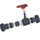 CEPEX® PVC-U Kugelhahn mit beidseitigem Überwurf Klebemuffe - Ø50 mm