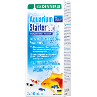 DENNERLE Aquarium Starter Rapid 2-Komponenten Bio-Aktivator biologischen Aktivierung Filtermaterial Bodengrund Filterbakterien Nährstofflösung - 2x 100 ml