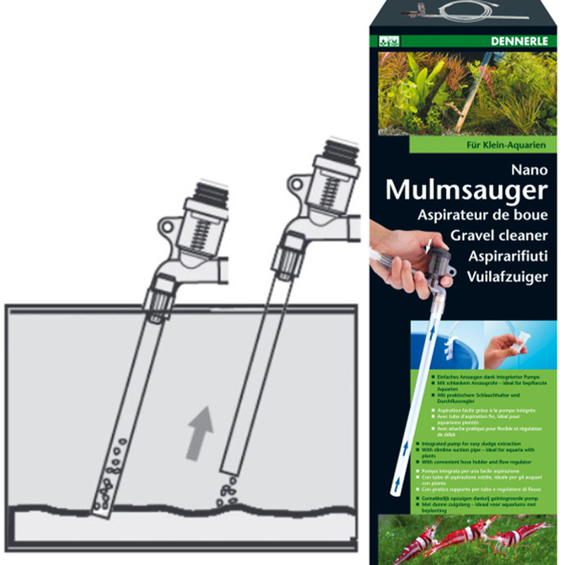 DENNERLE Nano Mulmsauger für Aquariengröße 10 bis 40 L Bodengrund Rei,  15,95 €