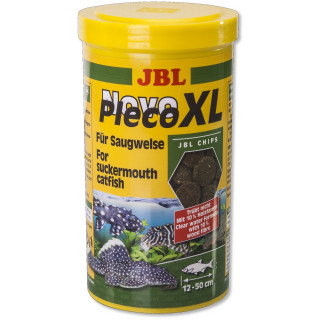 JBL NovoPleco XL - Hauptfutter für große Saugwelse sinkenden Chips Tablette Aquarienfische Wels Aquarien Fischfutter - 1 Liter (3034200)
