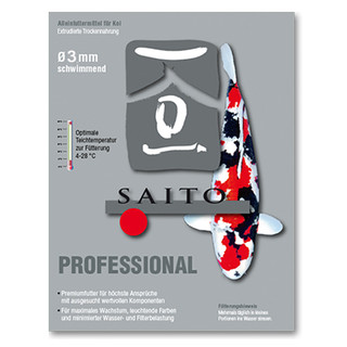 SAITO PROFESSIONAL - Premiumfutter für höchste Ansprüche! Koifutter Fischfutter schwimmend Ø3 mm - 7,5 kg Sack
