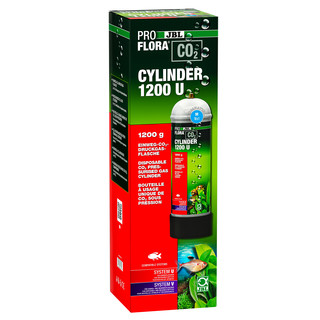 JBL PROFLORA CO2 CYLINDER 1200 U Einweg-Vorratsflasche fertig befüllt mit 1,2 kg CO2 für Aquarien (6466400)