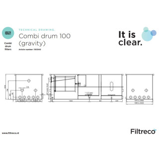 Filtreco COMBI DRUM FILTER 100 (Schwerkraft) mit Biokammer Filtreco-Nr. 100340