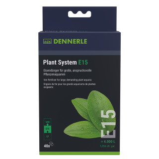 DENNERLE Plant System E15 Pflanzendünger Eisendünger für Aquariumpflanzen alle Aquarien für ein sattes Grün - Inhalt: 40 Tabletten (Nachfolger von E15 FerActiv)