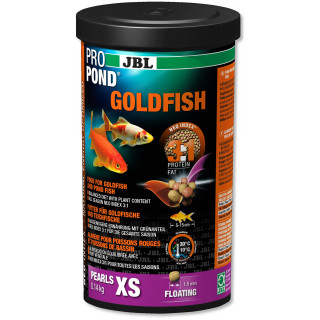 JBL PROPOND GOLDFISH Gr. XS (Ø 1,5 - 2 mm) Goldfisch Futter Futterperlen für kleine Goldfische Schleierschwänze Fischfutter Teich - Menge: 1 Liter / 140 g (4135500)