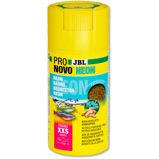 JBL PRONOVO NEON GRANO - Aquarium Hauptfutter-Granulat für Neon & andere kleine Salmler von 1-3 cm - Größe XXS - Inhalt: 100 ml (3114800)
