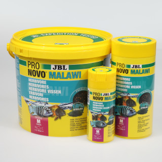 JBL PRONOVO MALAWI GRANO M - Aquarium Hauptfutter-Granulat für aufwuchsfressende Buntbarsche aus Malawi- und Tanganjikasee von 8-20 cm