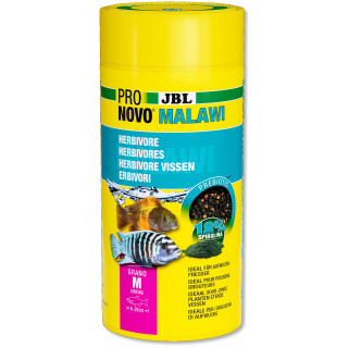JBL PRONOVO MALAWI GRANO M - Aquarium Hauptfutter-Granulat für aufwuchsfressende Buntbarsche aus Malawi- und Tanganjikasee von 8-20 cm - Inhalt: 1.000 ml (3121200)