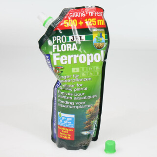 JBL PROFLORA Ferropol - Flüssiger Pflanzendünger für Süßwasser Aquarien Wasserpflanzen - Nachfüllpack 500 + 125 ml