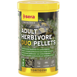 SERA Tortoise Adult Herbivore Duo Pellets - Premium-Hauptfutter für herbivore Landschildkröten